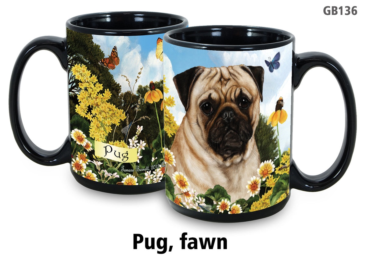 Pug Fawn - Garden Party Fun Mug 15 oz