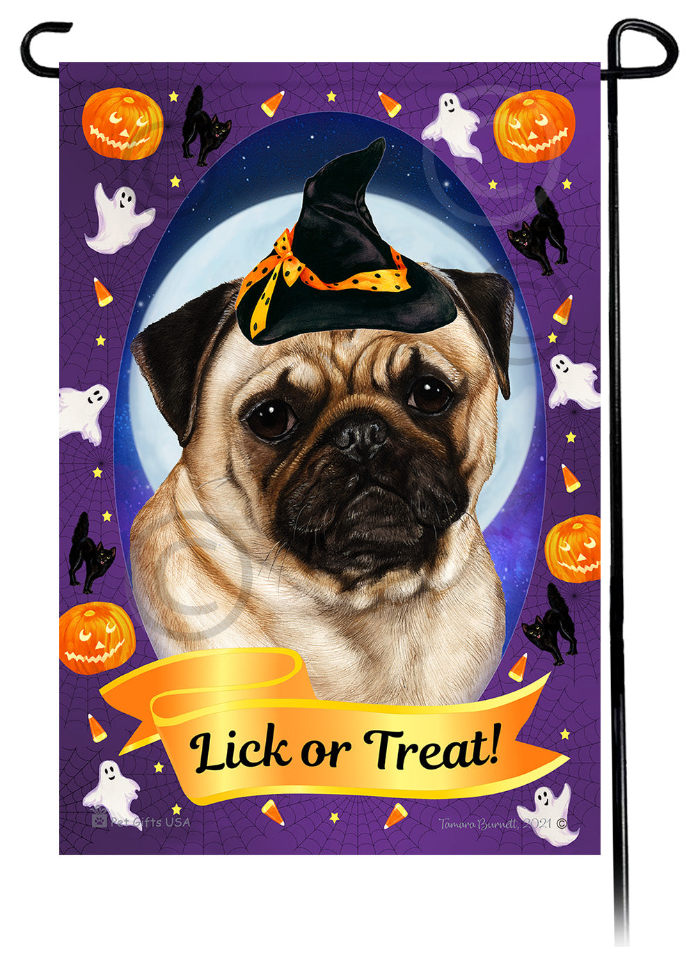 Pug Halloween Howls - Garden Flag