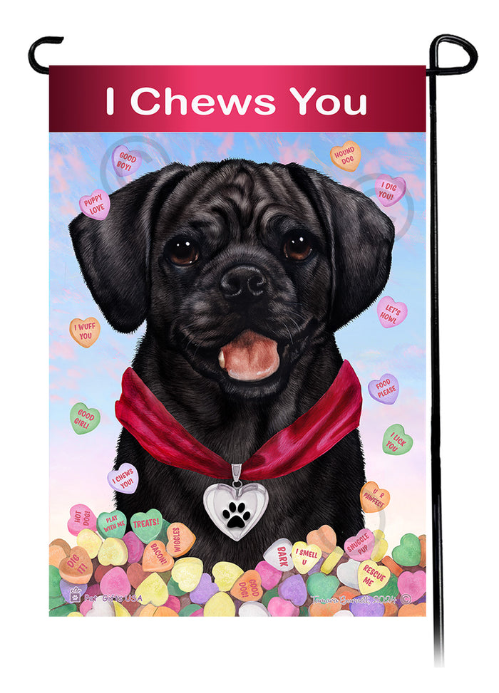 Puggle Valentine Sweetheart Garden Flags