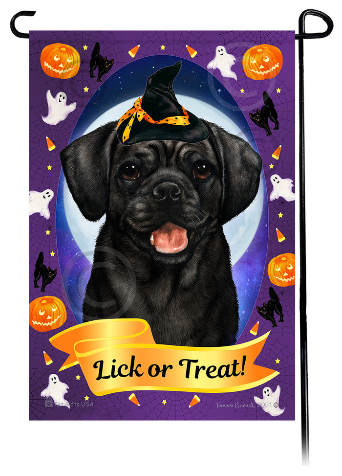Puggle Halloween Howls Garden Flags
