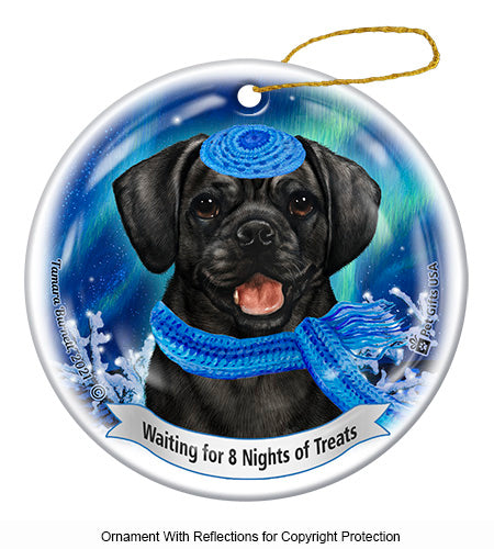 Puggle Black Ornament
