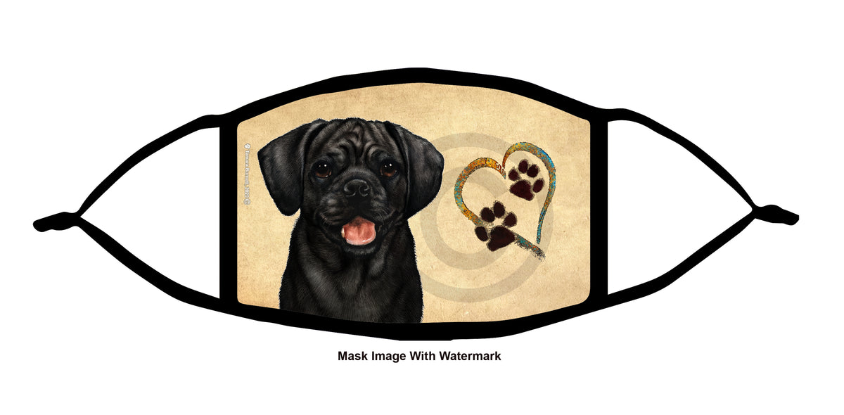 Puggle (Black) Face Mask