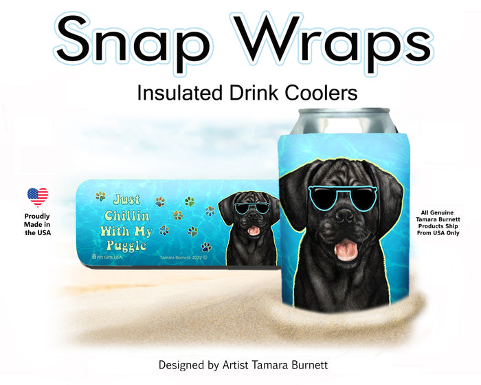 Puggle Black Snap Wrap Cozy