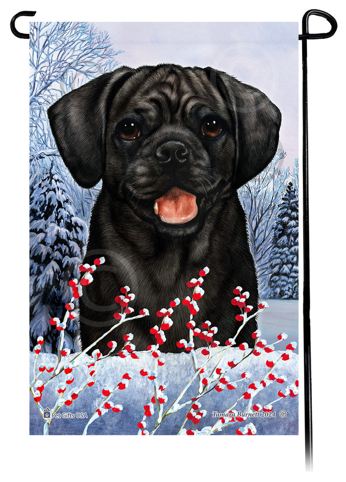 Puggle Winterberries Garden Flags