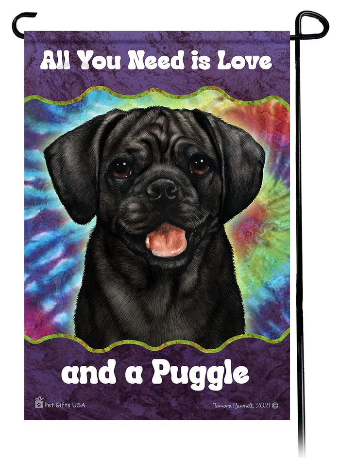 Puggle All You Need Is Love Garden Flags