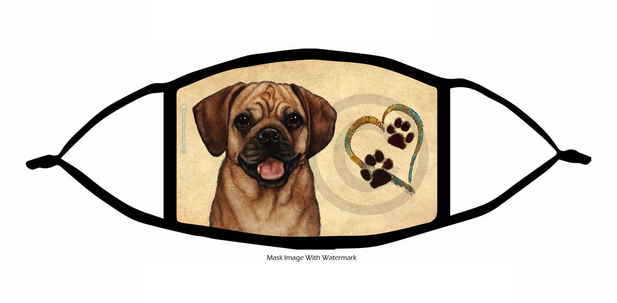 Puggle (Fawn) Face Mask