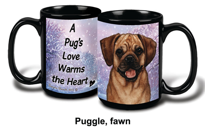 Puggle Fawn Winter Mug 15 oz