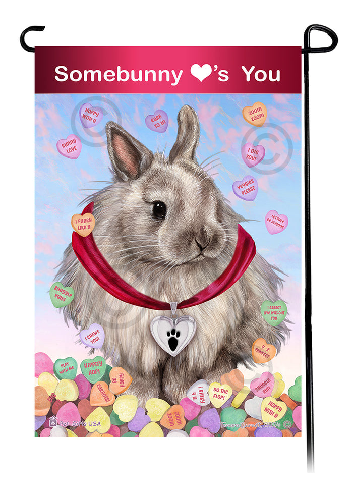 Jersey Wooley Rabbit Valentine Sweetheart Garden Flags