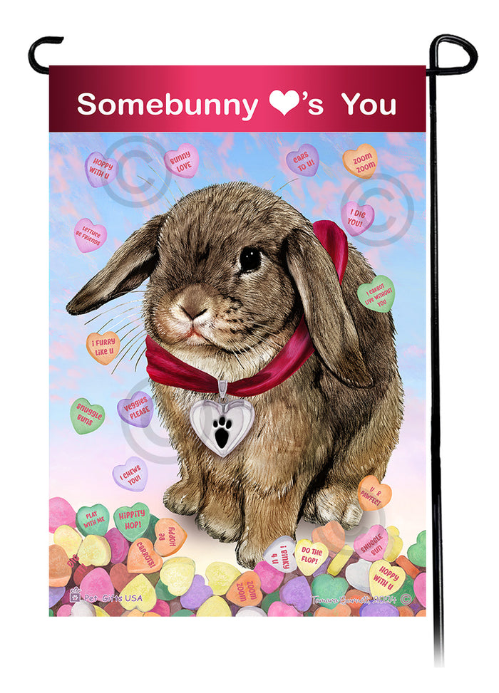 Mini Lop Rabbit Valentine Sweetheart Garden Flags