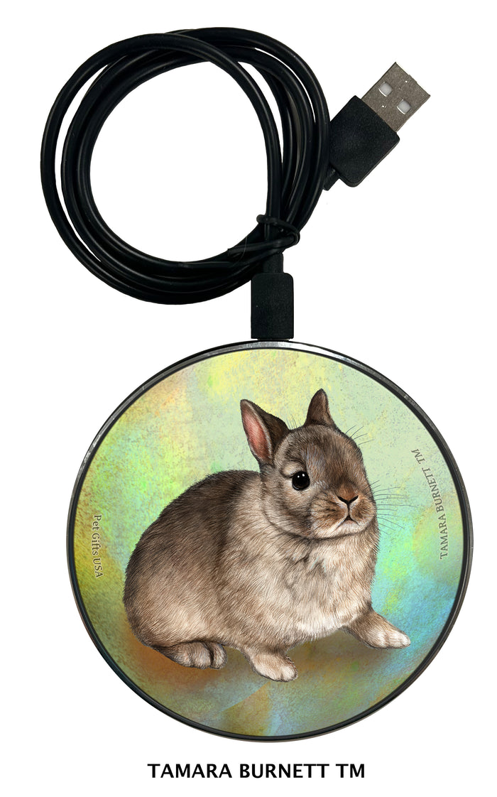 Rabbit Netherland Dwarf Agouti Zoomies Wireless Charger