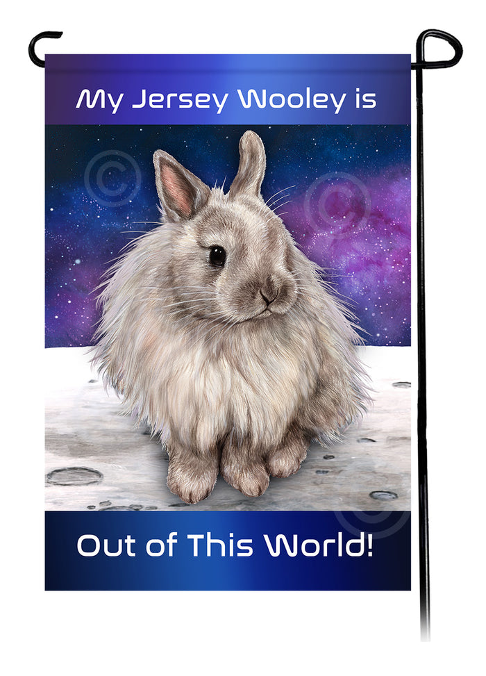Jersey Wooley Rabbit Out Of This World Garden Flags