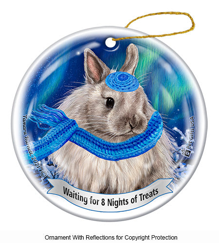 Rabbit Jersey Wooley Hanukkah Ornament