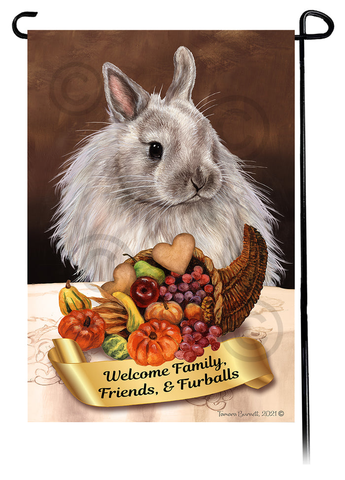 Jersey Wooley Rabbit Thanksgiving Garden Flags
