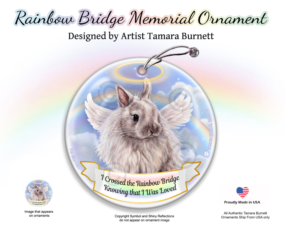 Rabbit Jersey Wooley Rainbow Bridge Memorial Ornament