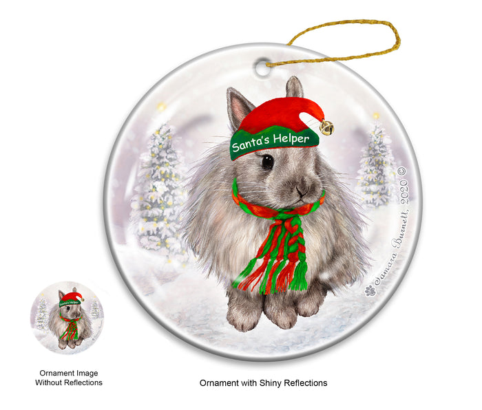 Rabbit Jersey Wooley - Santa's Helper Ornament