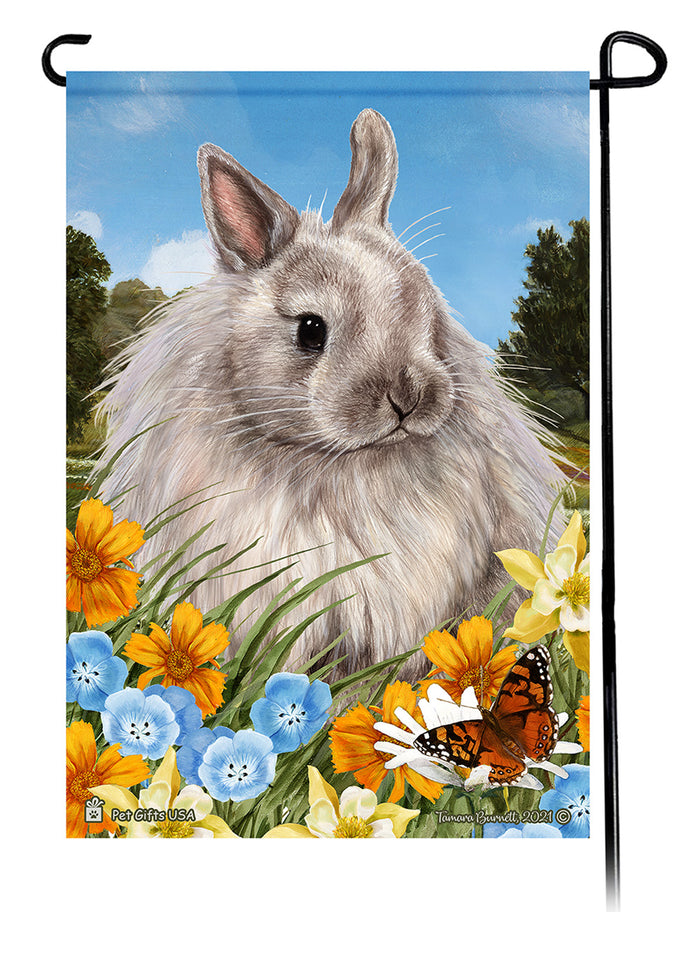 Jersey Wooley Rabbit Summer Flowers Garden Flags