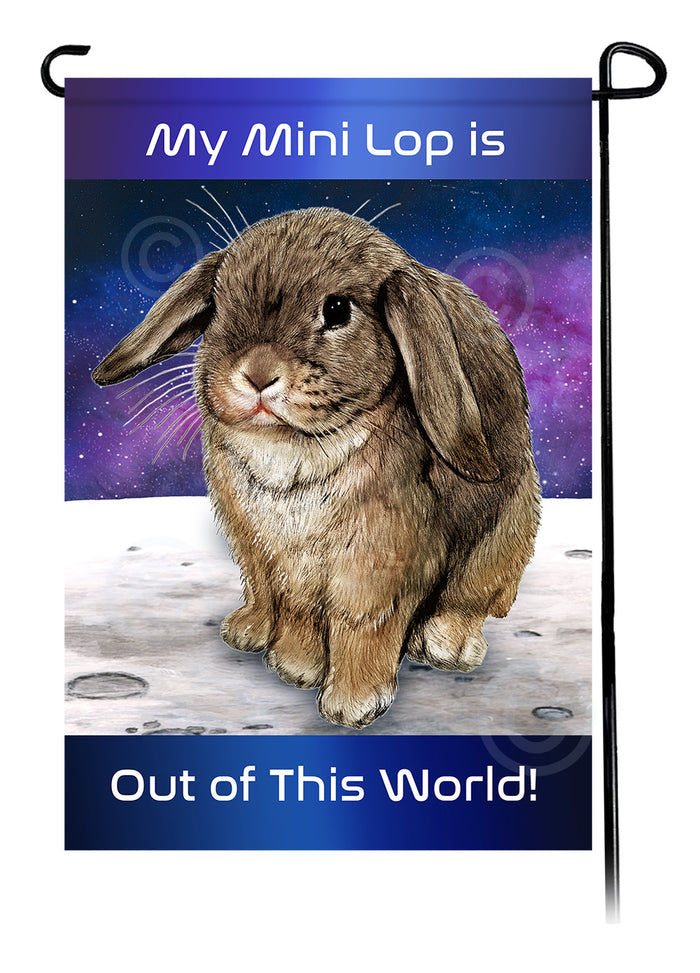 Mini Lop Rabbit Out Of This World Garden Flags