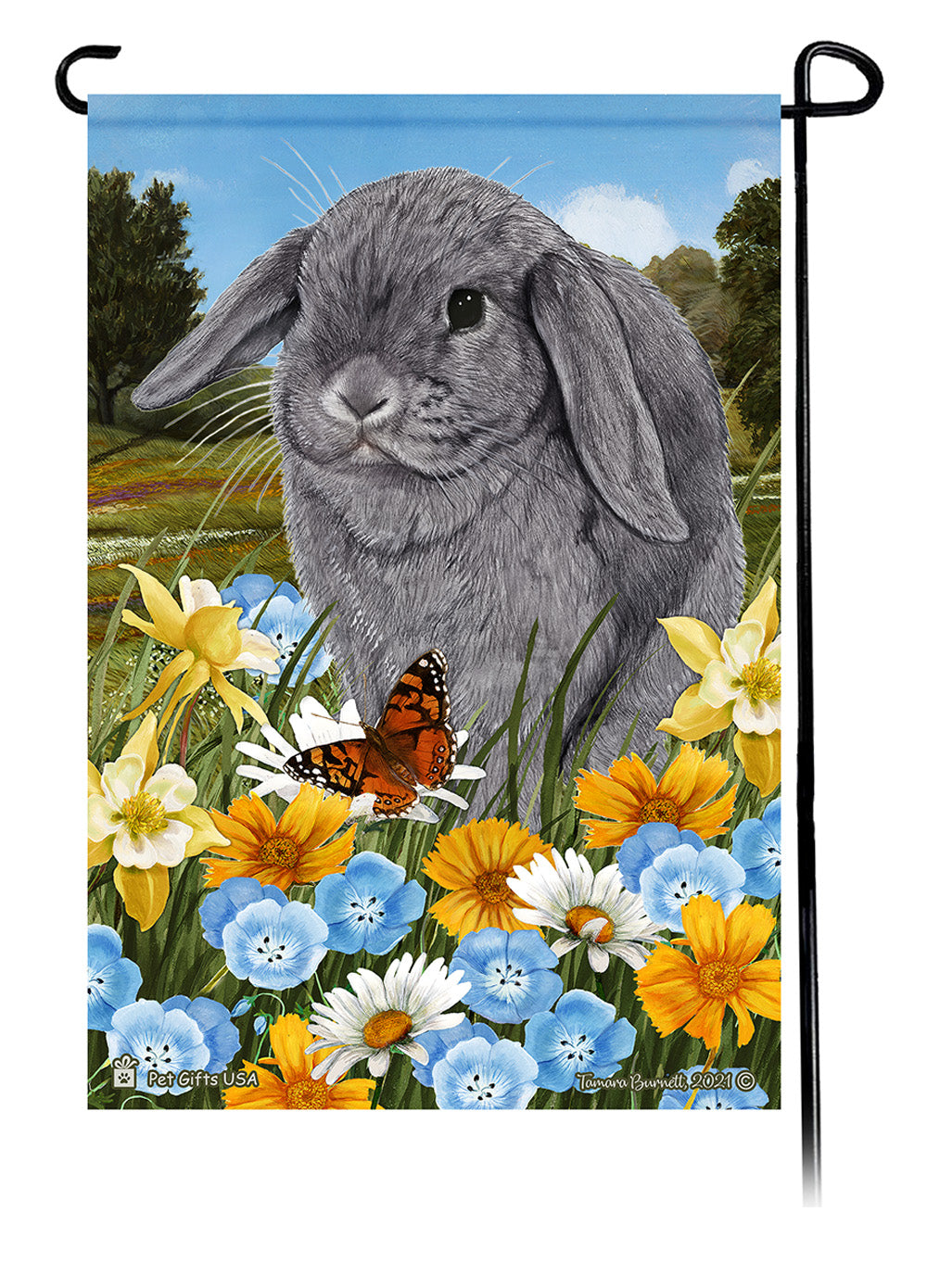 Mini Lop Rabbit Summer Flowers Garden Flags