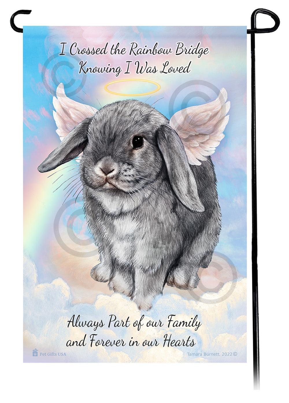 Mini Lop Rabbit Memorial - Garden Flag