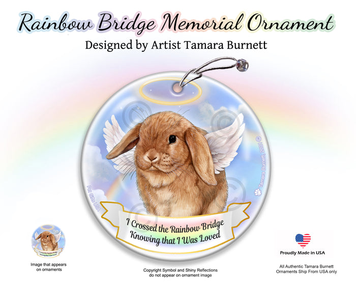 Rabbit Mini Lop Rainbow Bridge Memorial Ornament