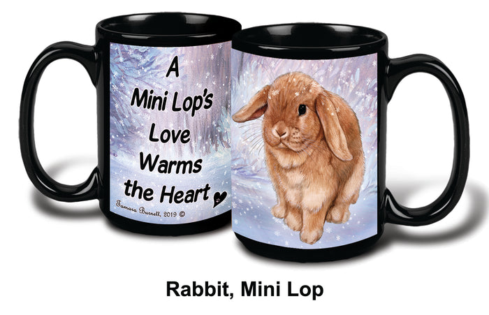Mini Lop Rabbit Winter Mug 15 oz
