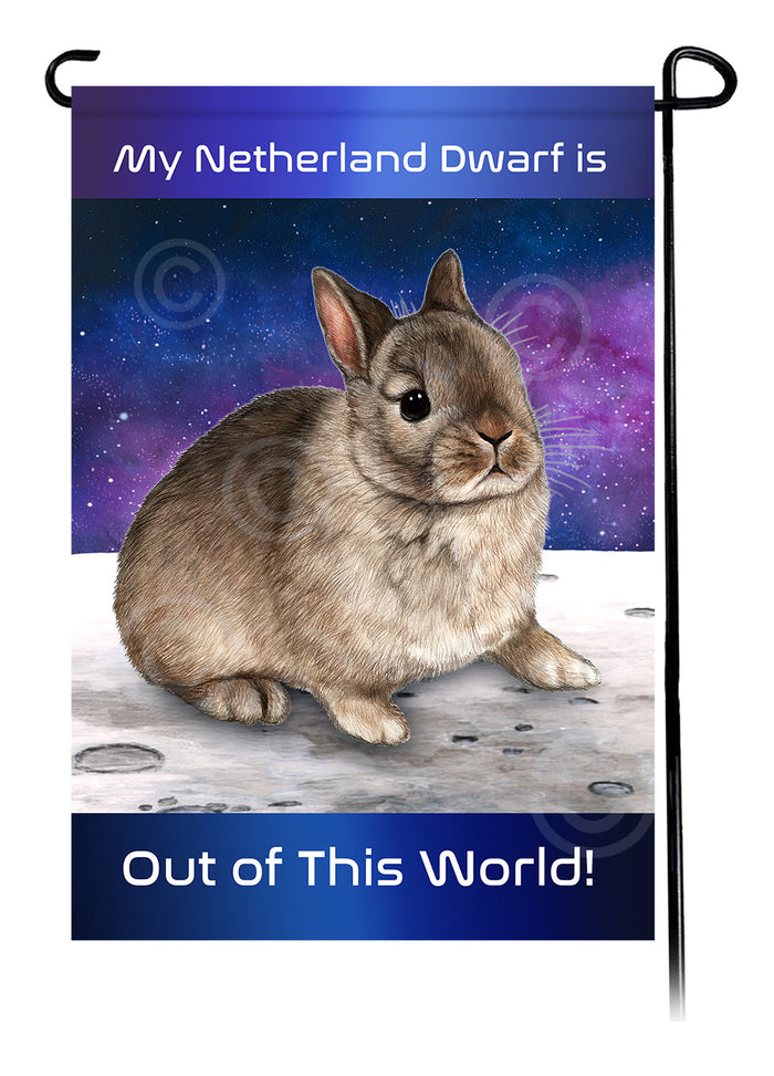 Netherland Dwarf Rabbit Out Of This World Garden Flags
