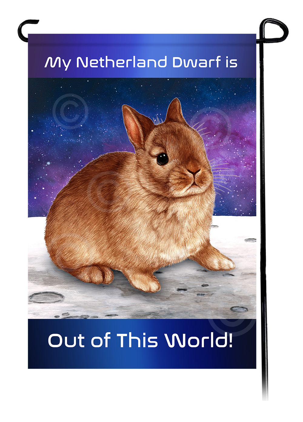 Netherland Dwarf Rabbit Out Of This World - Garden Flag