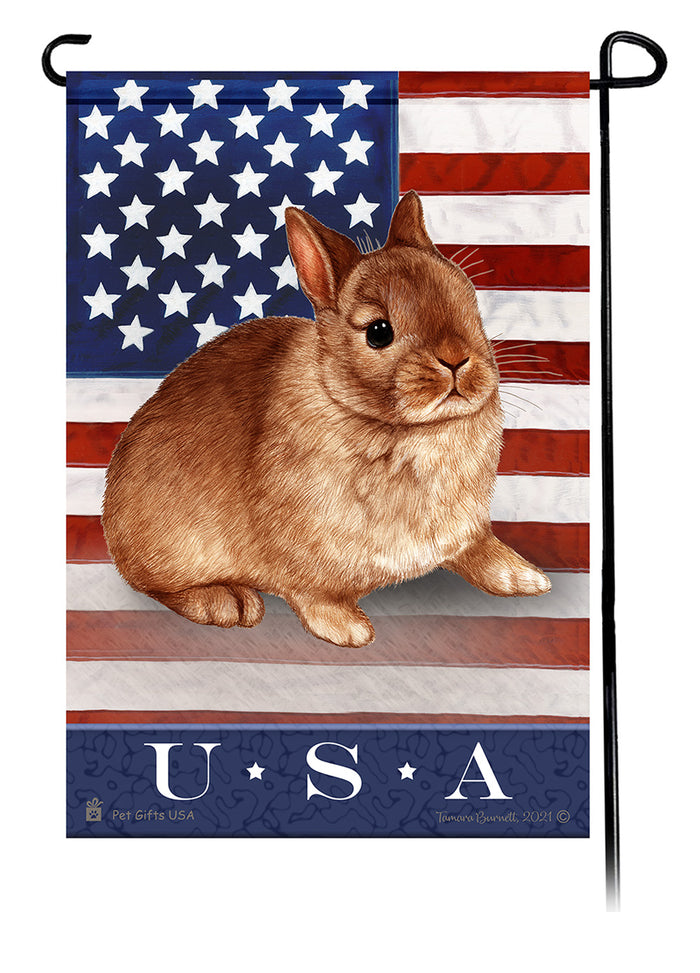 Netherland Dwarf Rabbit True Blue Garden Flags