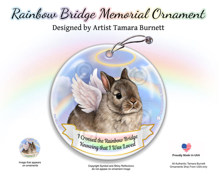 Rabbit Netherland Dwarf Rainbow Bridge Memorial Ornament