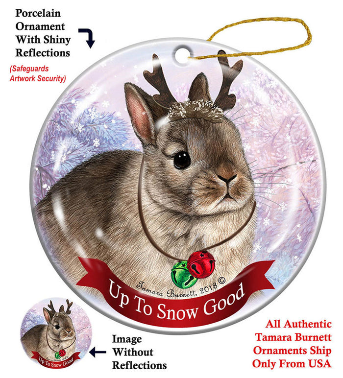 Rabbit Netherland Dwarf - Up To Snow Good Ornament