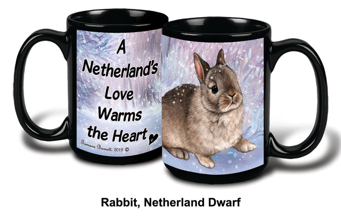 Netherland Dwarf Rabbit Winter Mug 15 oz