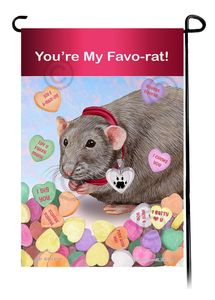 Light Grey Solid Rat Valentine Sweetheart Garden Flags