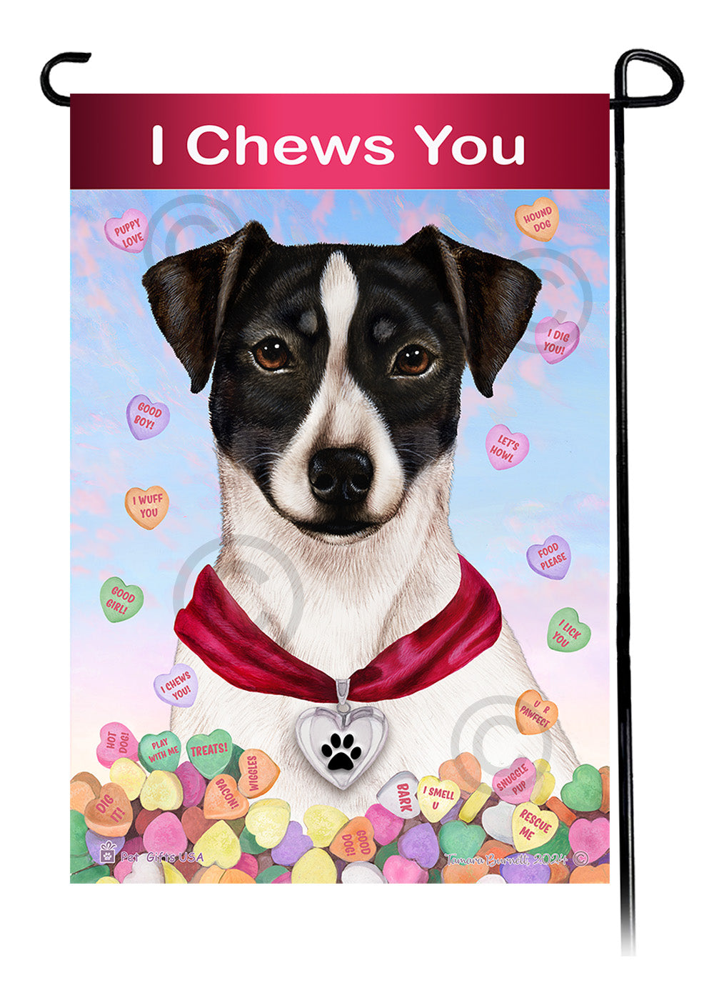 Rat Terrier Valentine Sweetheart - Garden Flag