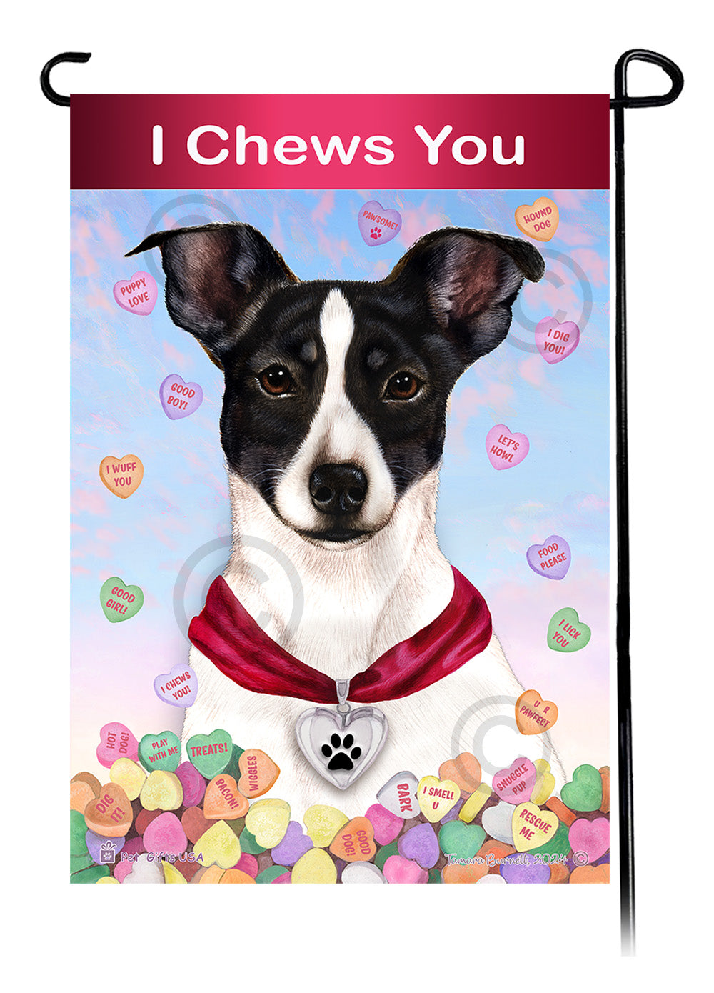 Rat Terrier Valentine Sweetheart - Garden Flag