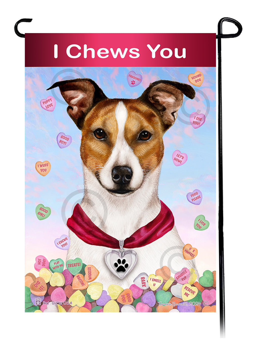 Rat Terrier Valentine Sweetheart - Garden Flag