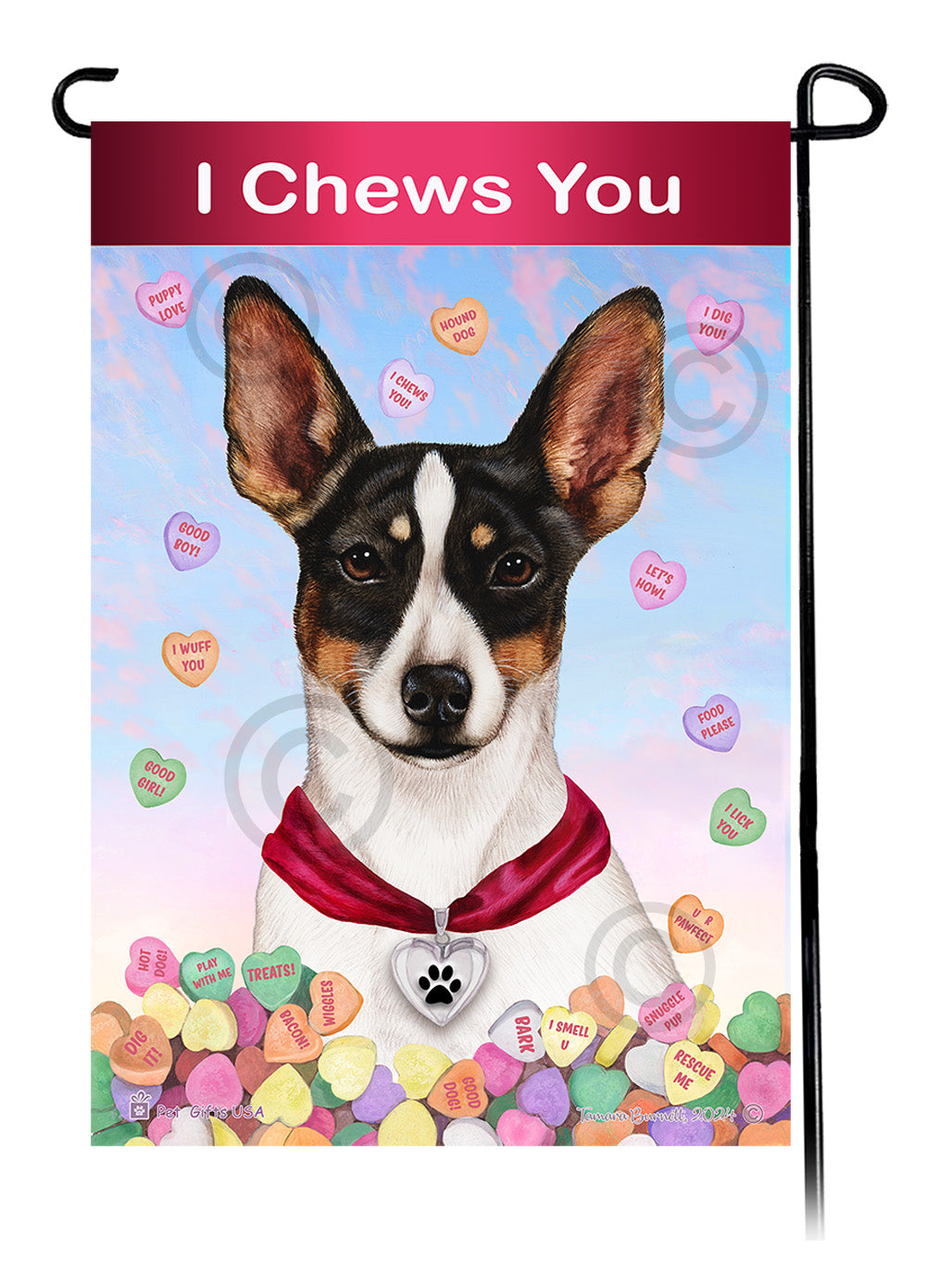Rat Terrier Valentine Sweetheart - Garden Flag