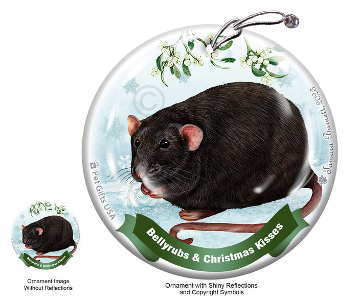 Fancy Rat Bellyrubs and Christmas Kisses Ornament