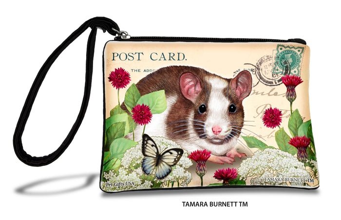 Brown & White Pied Rat Zippees Pet Pouch