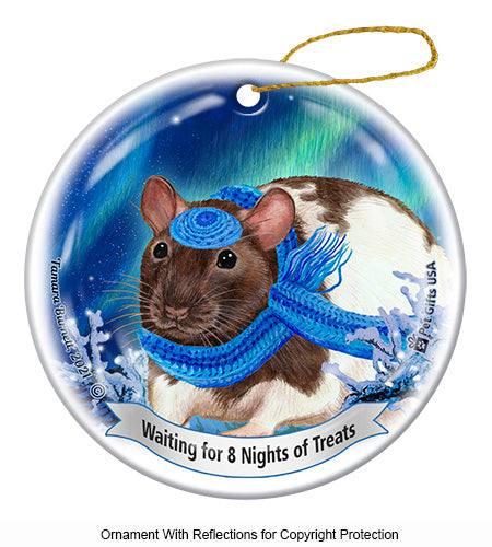 Fancy Rat Brown Hooded Ornament
