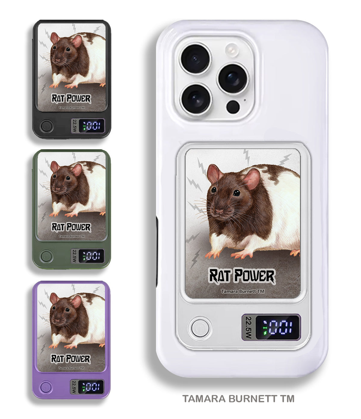 Rat Chocolate/White Hooded Phone Bank Wireless Charger