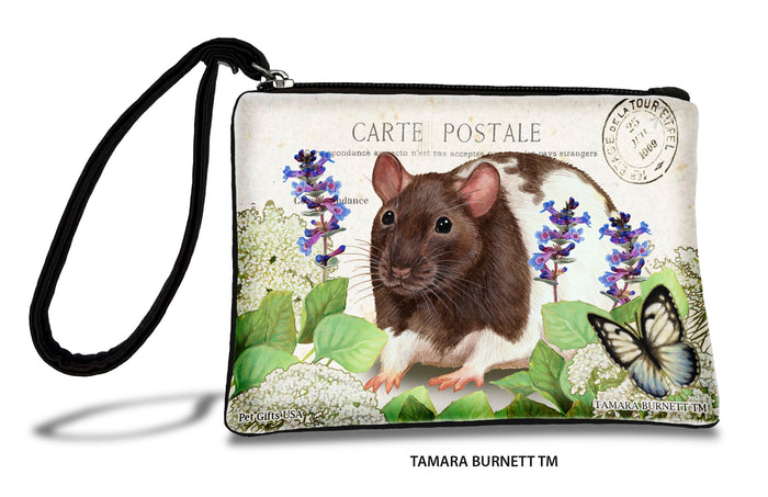 Chocolate & White Hooded Rat Zippees Pet Pouch