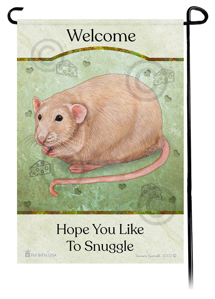 Light Cream Rat Hope You Like To Snuggle Garden Flags