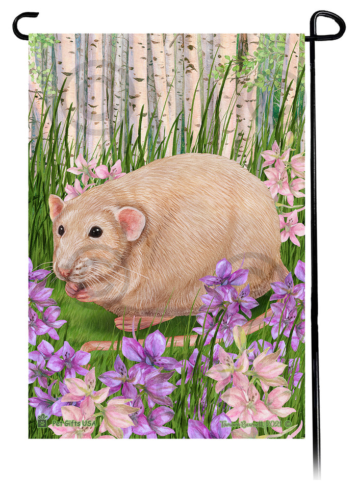 Light Cream Rat Spring Flowers Garden Flags