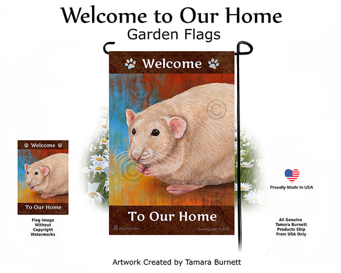 Light Cream Rat Welcome To Our Home Garden Flags