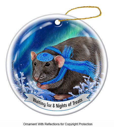 Fancy Rat Dark Grey Solid Ornament
