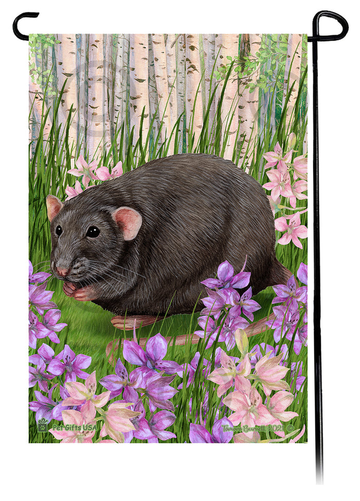 Light Grey Solid Rat Spring Flowers Garden Flags