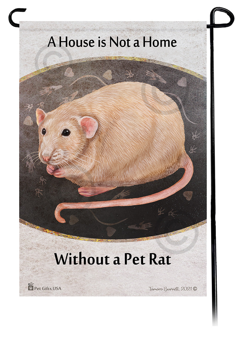 Light Cream Rat House Is Not A Home - Garden Flag