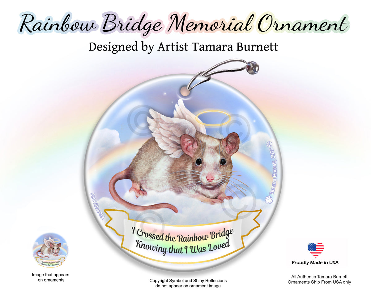 Fancy Rat Fawn and White Ornament