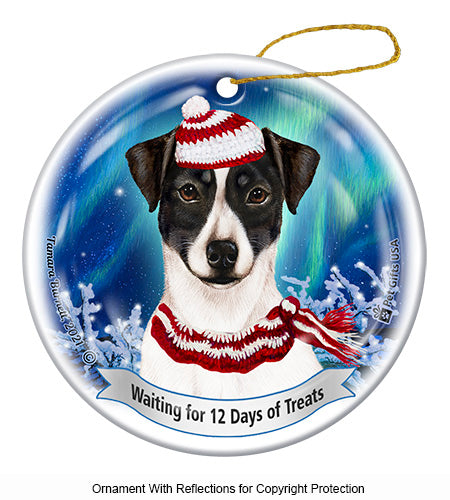 Rat Terrier Uncropped Black and White Ornament