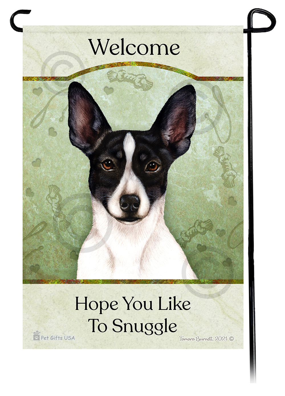 Rat Terrier Hope You Like To Snuggle Garden Flags